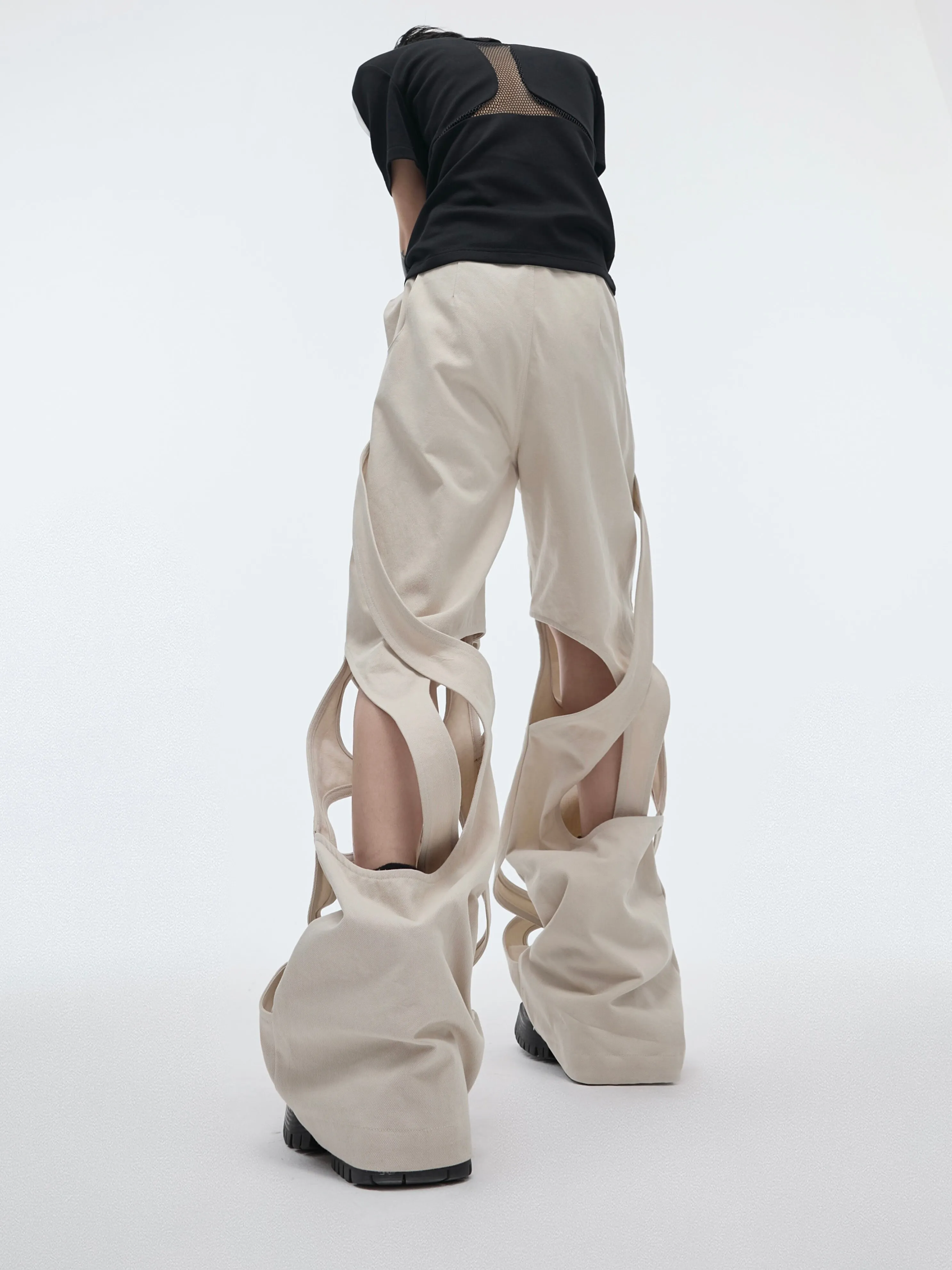 【24s April.】Trend Pioneer Hollow Wrap Casual Pants