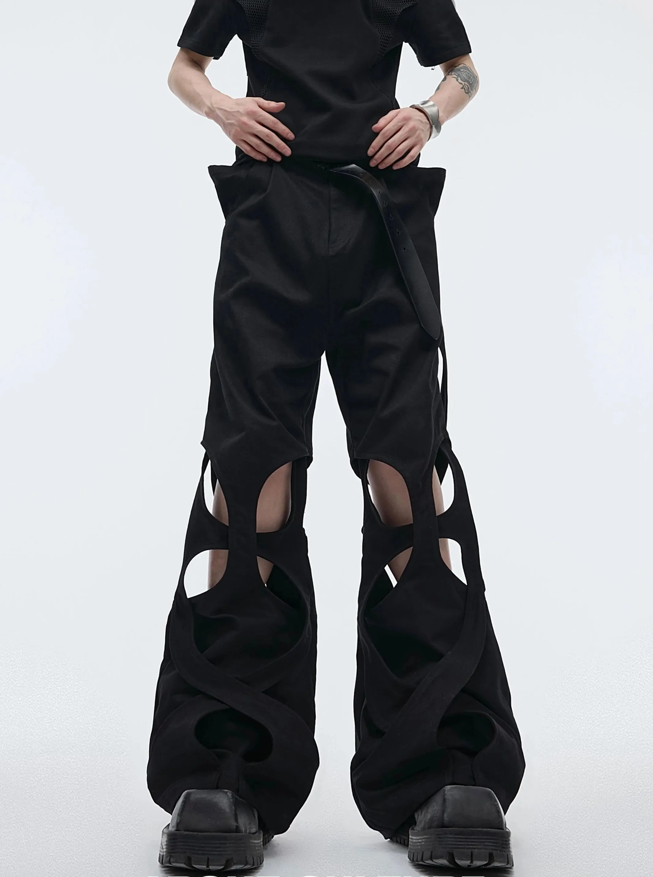 【24s April.】Trend Pioneer Hollow Wrap Casual Pants