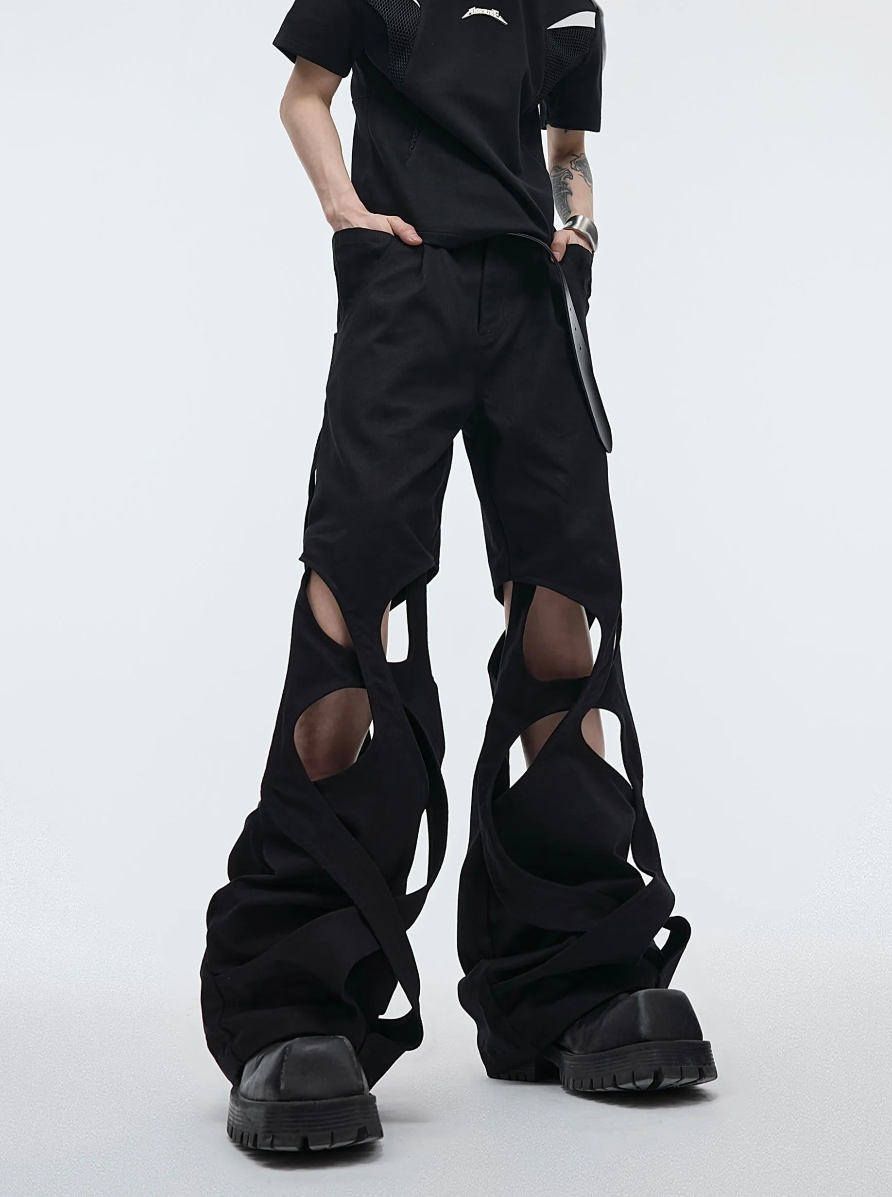 【24s April.】Trend Pioneer Hollow Wrap Casual Pants