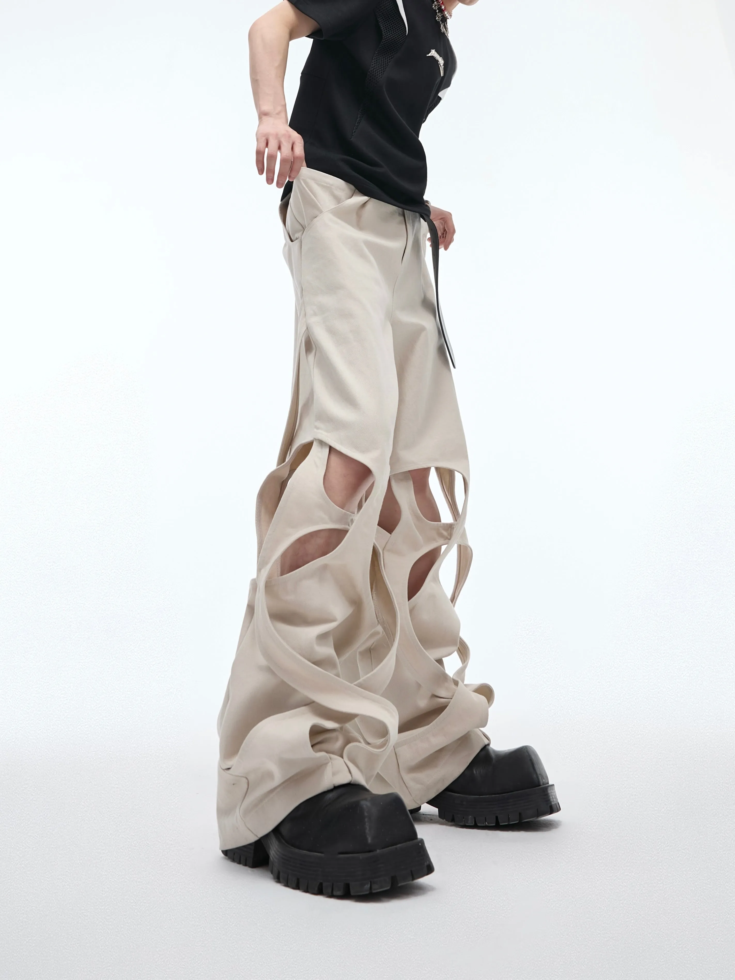 【24s April.】Trend Pioneer Hollow Wrap Casual Pants