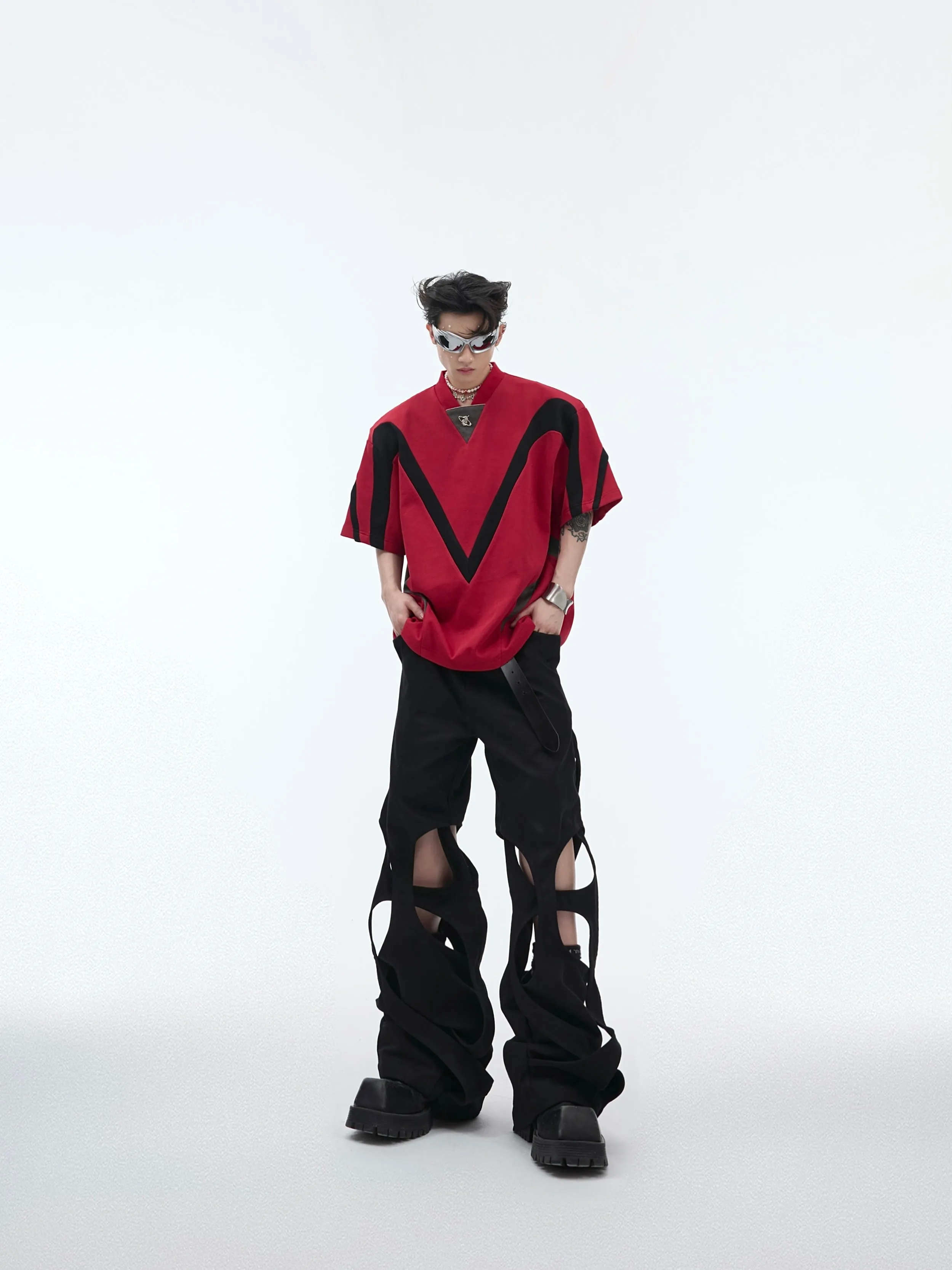 【24s April.】Trend Pioneer Hollow Wrap Casual Pants