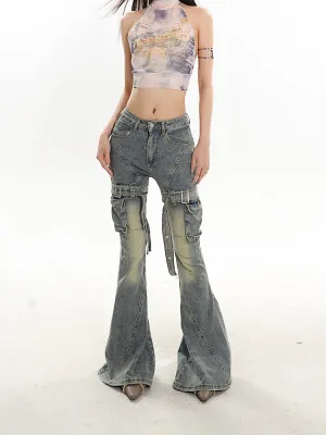 【24s February.】Retro Hot Girl Belt Buckle Jeans