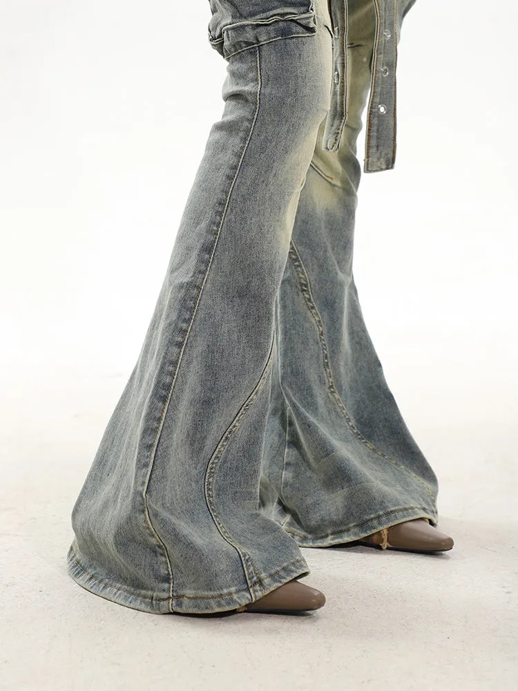 【24s February.】Retro Hot Girl Belt Buckle Jeans