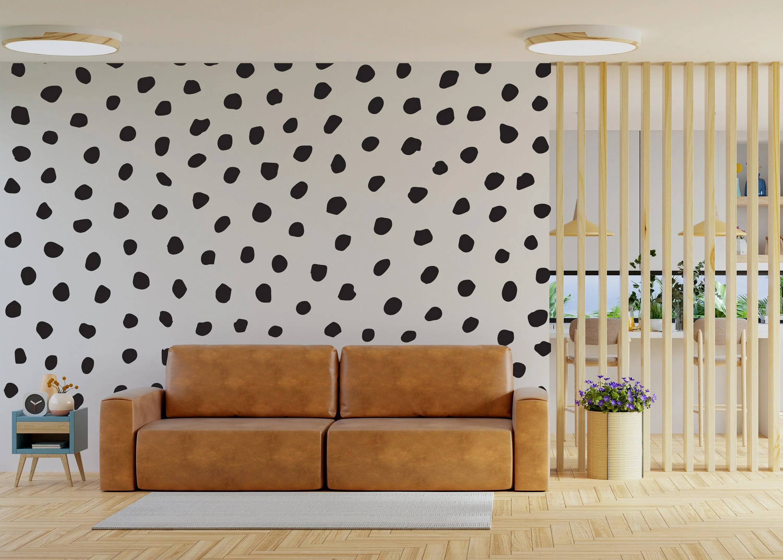 250x Polka Dots Wall Decal - Irregular Modern Dot Stickers