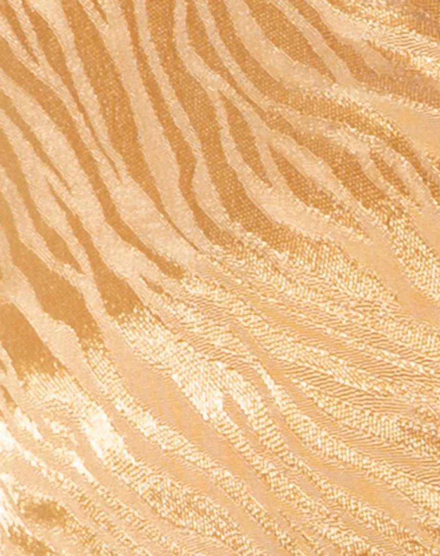 Briza Crop Top in Satin Zebra Caramel