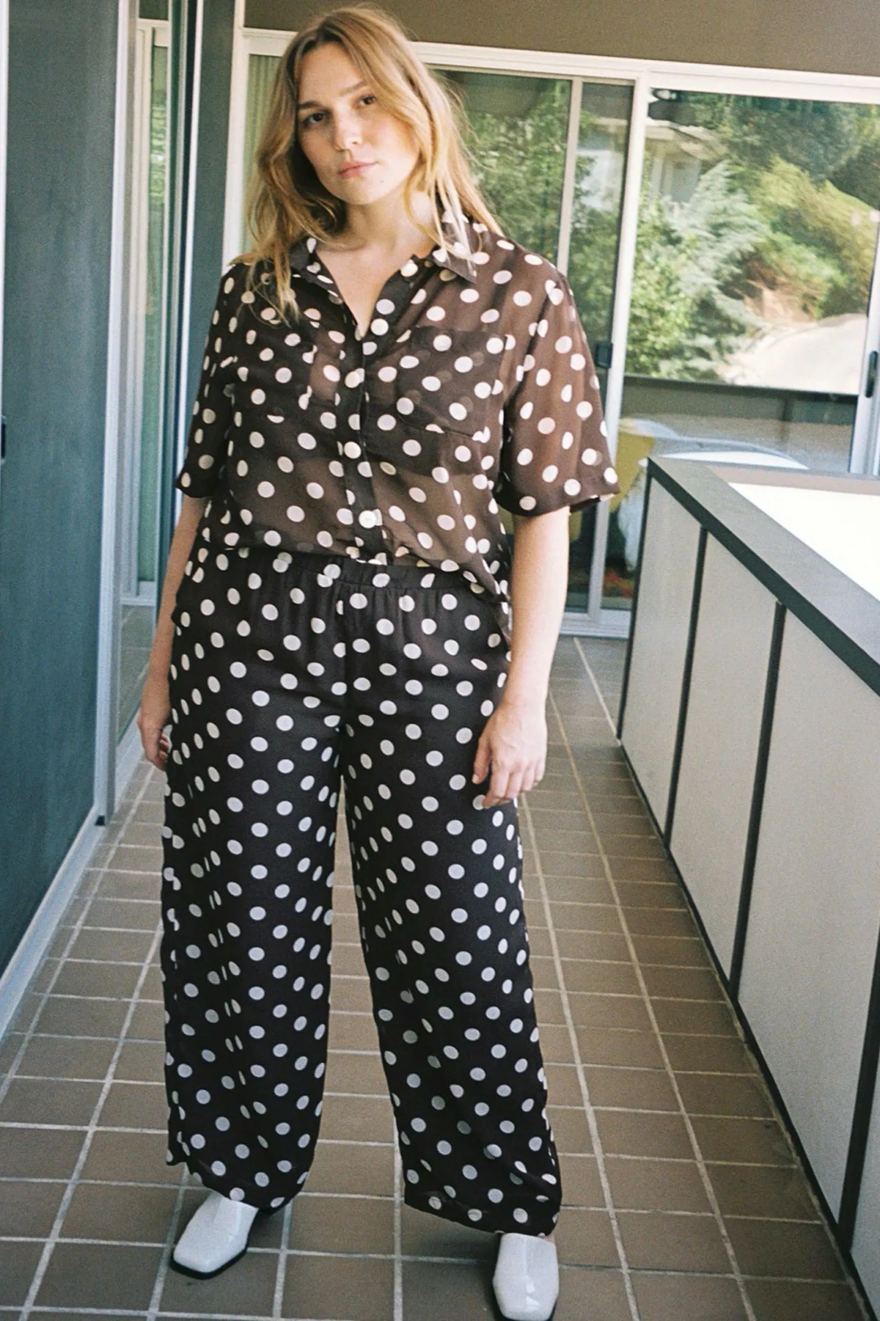 Brown Dots Joanna Top