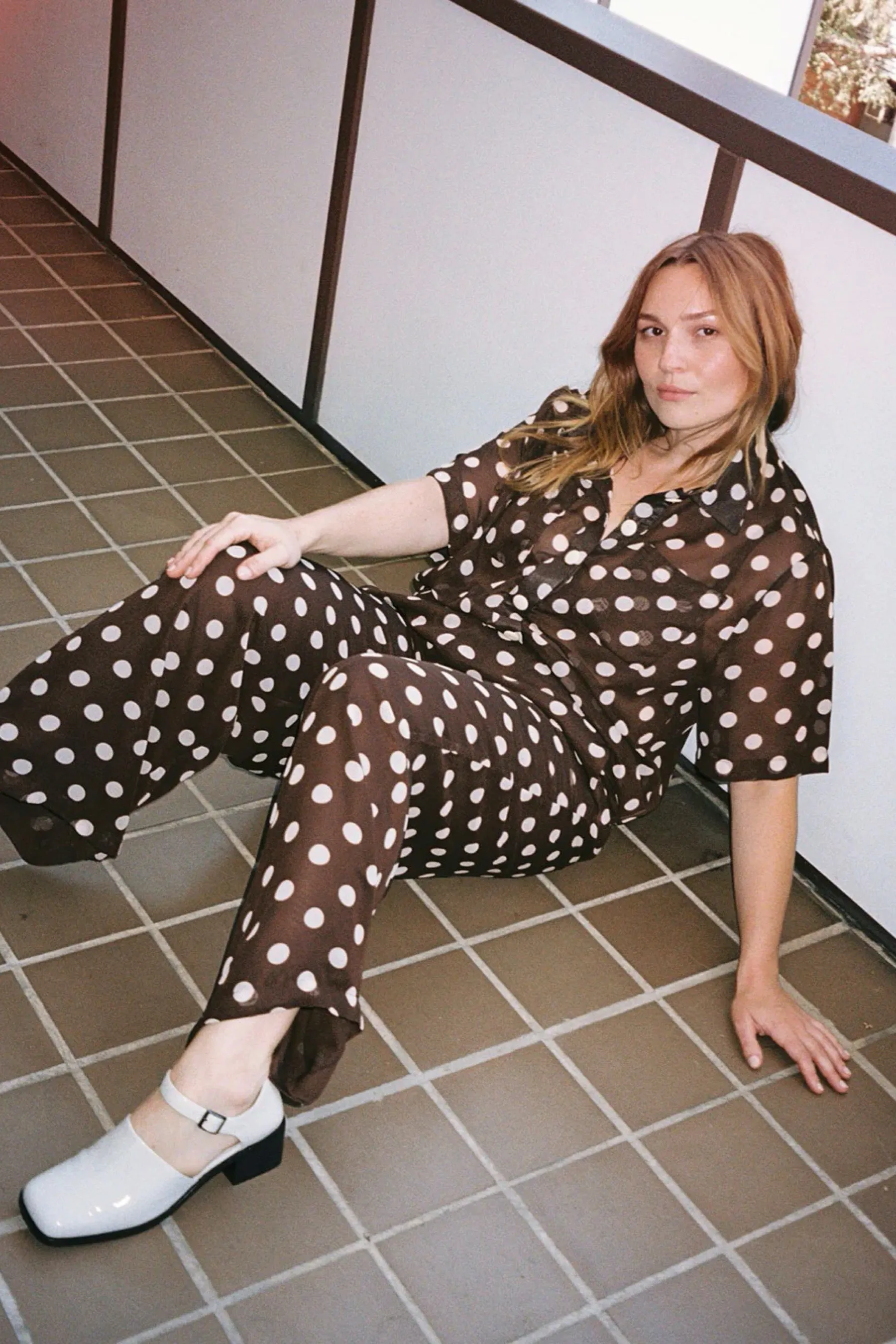 Brown Dots Joanna Top