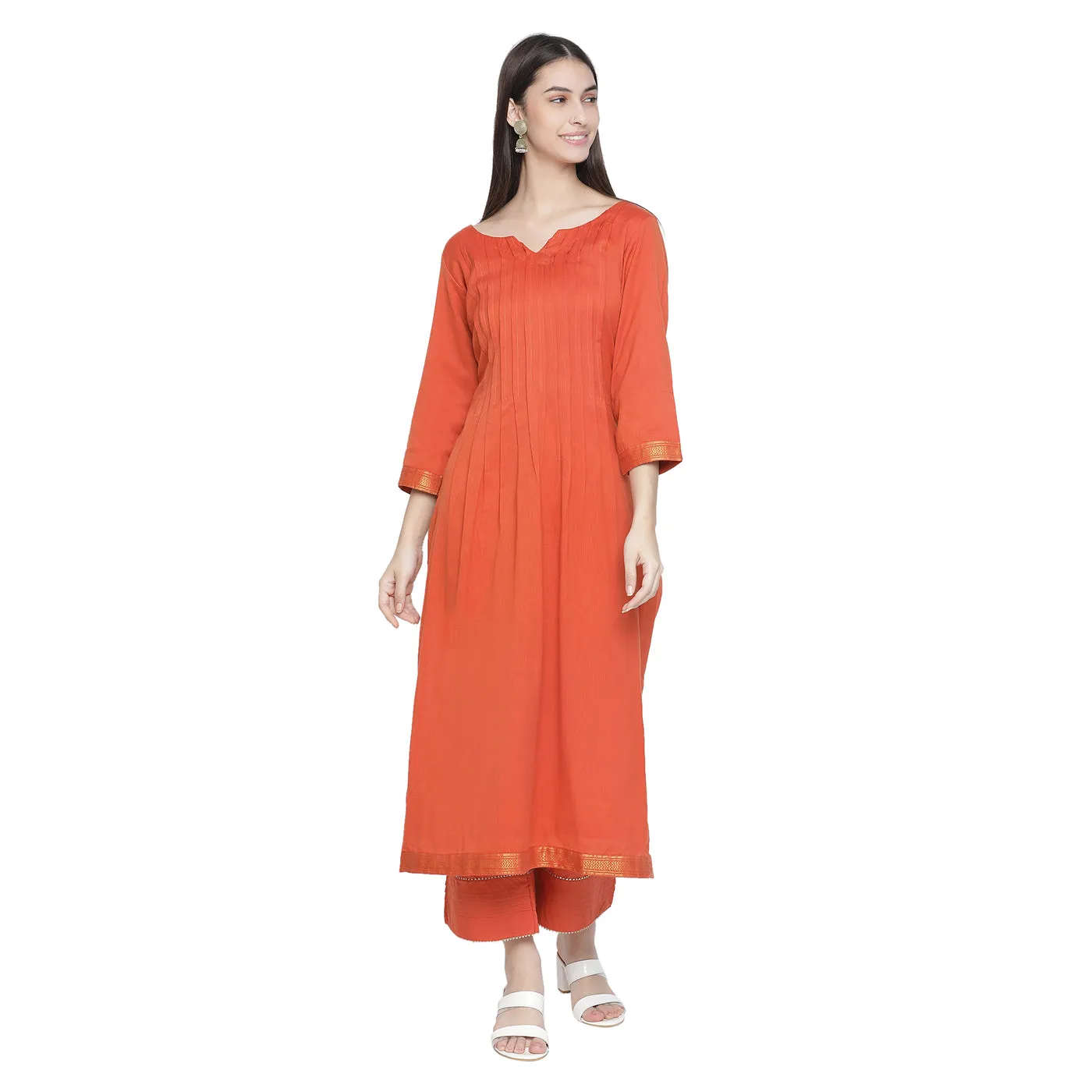 Chanderi Cotton Tencel Unstitched Suit Set