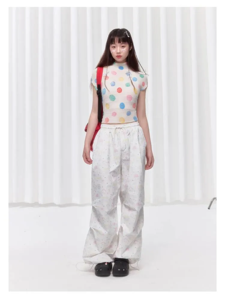Colorful polka dot T-shirt【s0000008037】