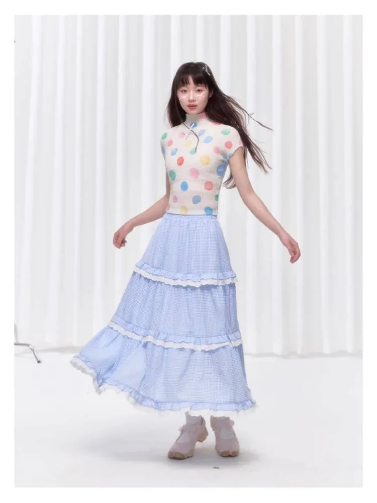 Colorful polka dot T-shirt【s0000008037】