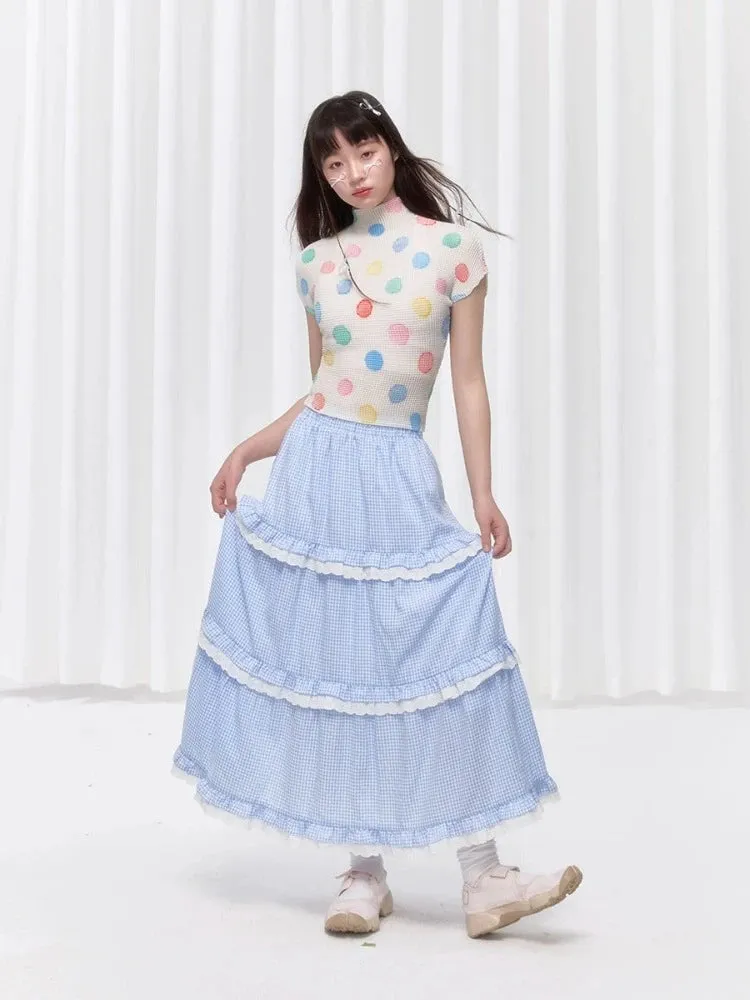 Colorful polka dot T-shirt【s0000008037】