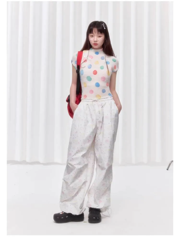 Colorful polka dot T-shirt【s0000008037】