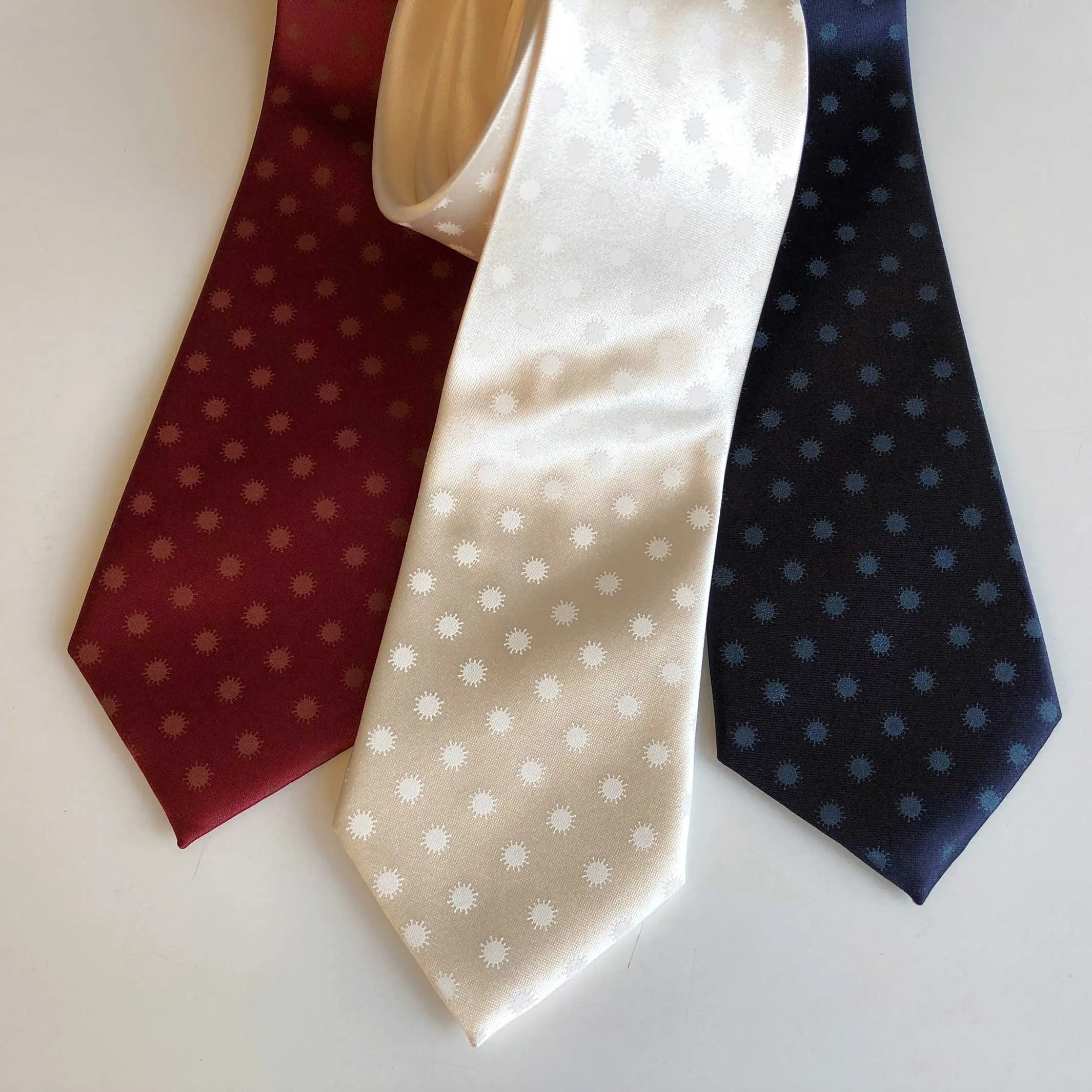 Corona Necktie. Coronavirus polka dot tie, viral tie