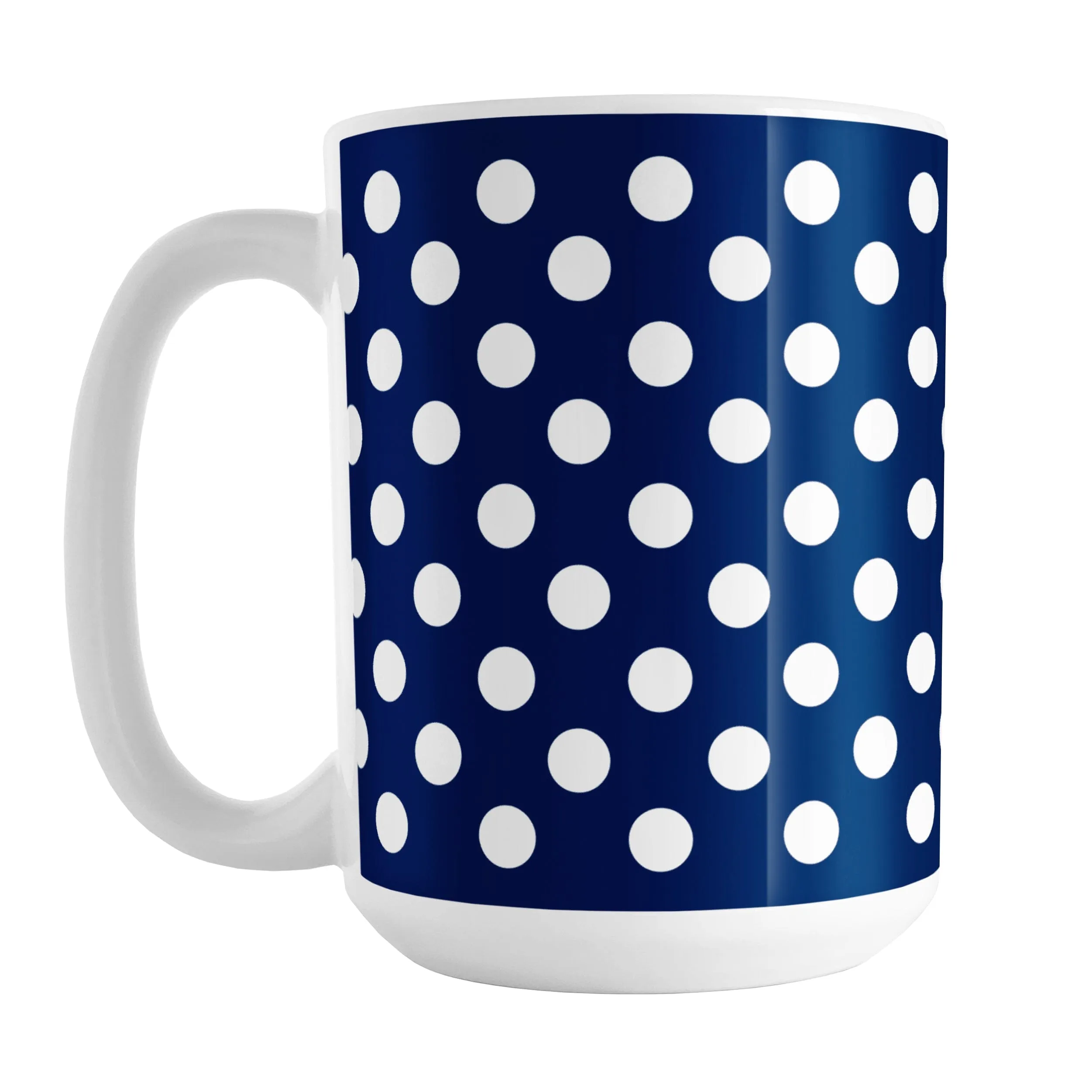 Dark Blue Polka Dot Mug