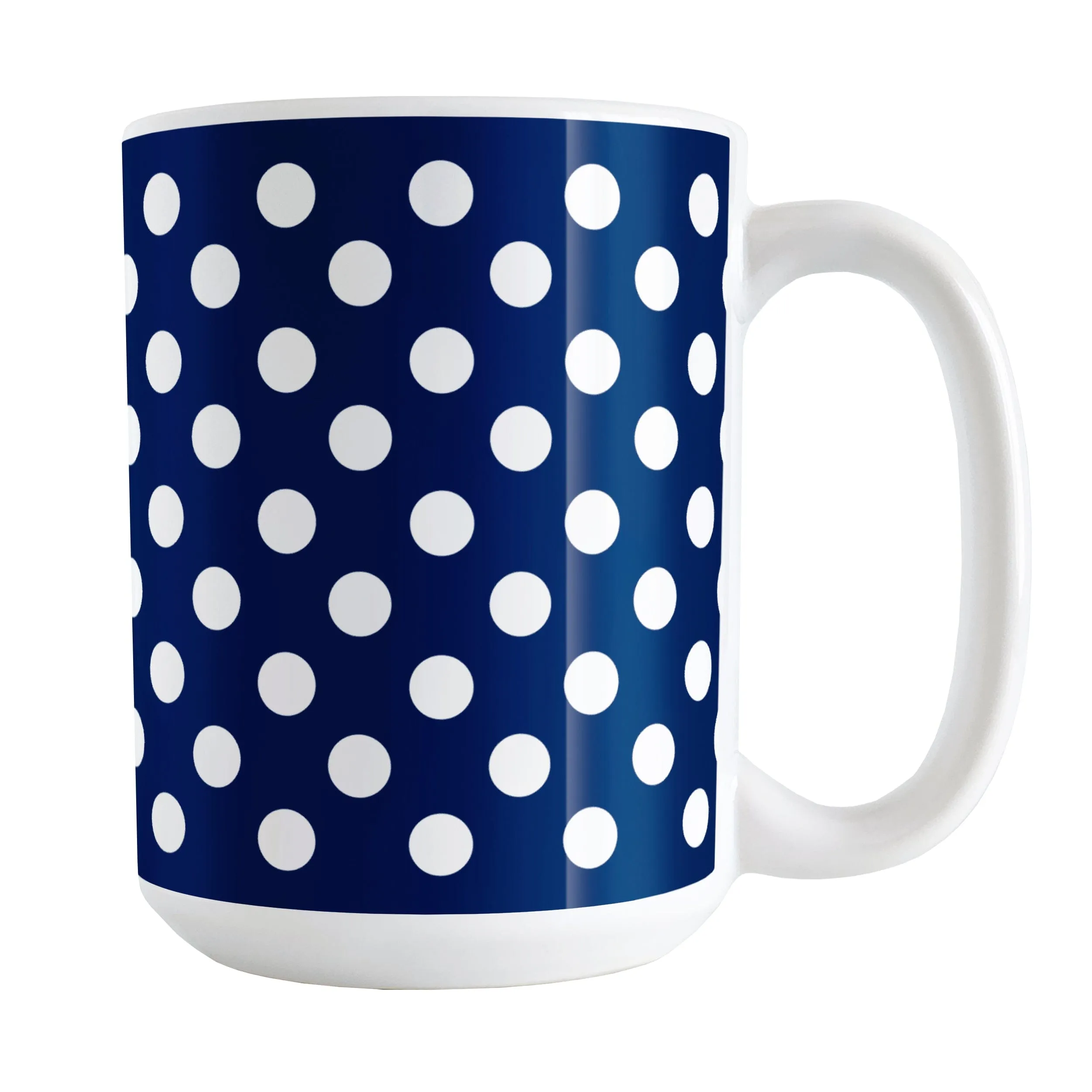 Dark Blue Polka Dot Mug