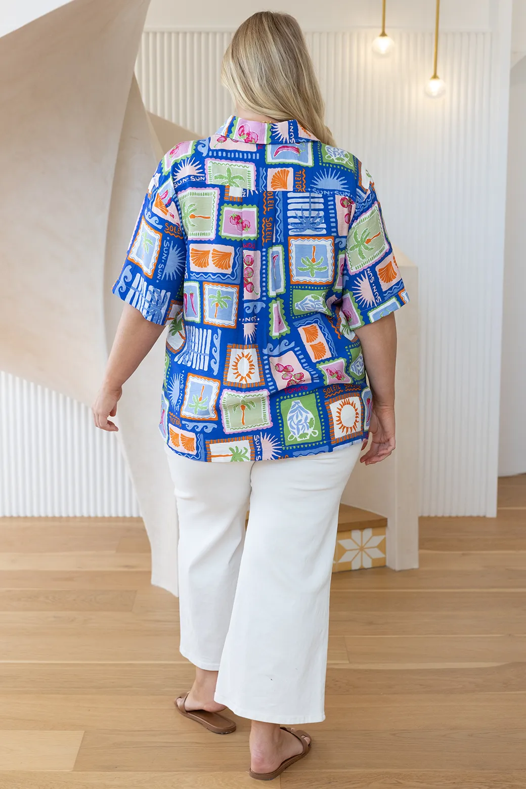 Delta Shirt Sunchaser Print Blue