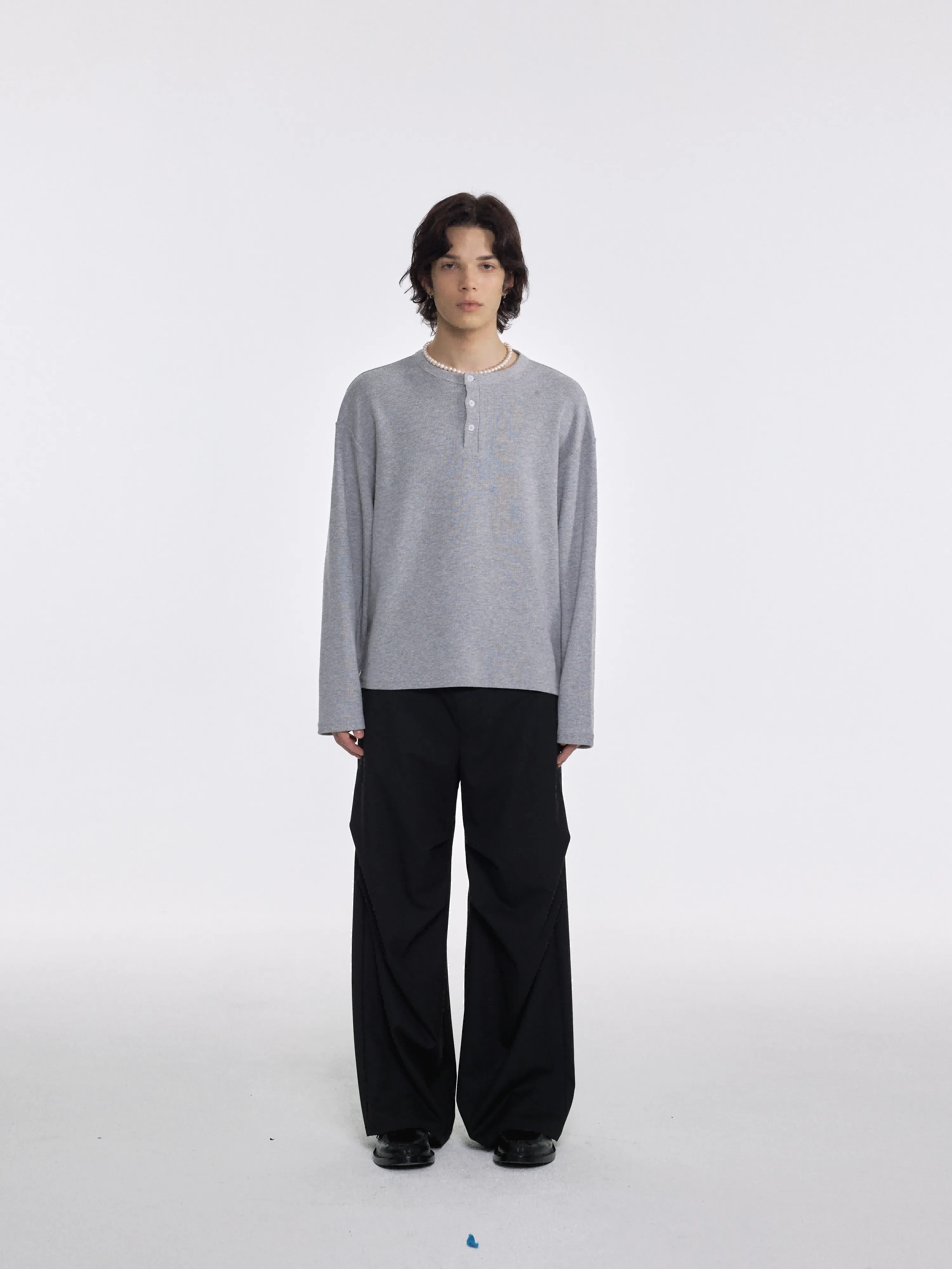 Draped Straight Loose Casual Pants