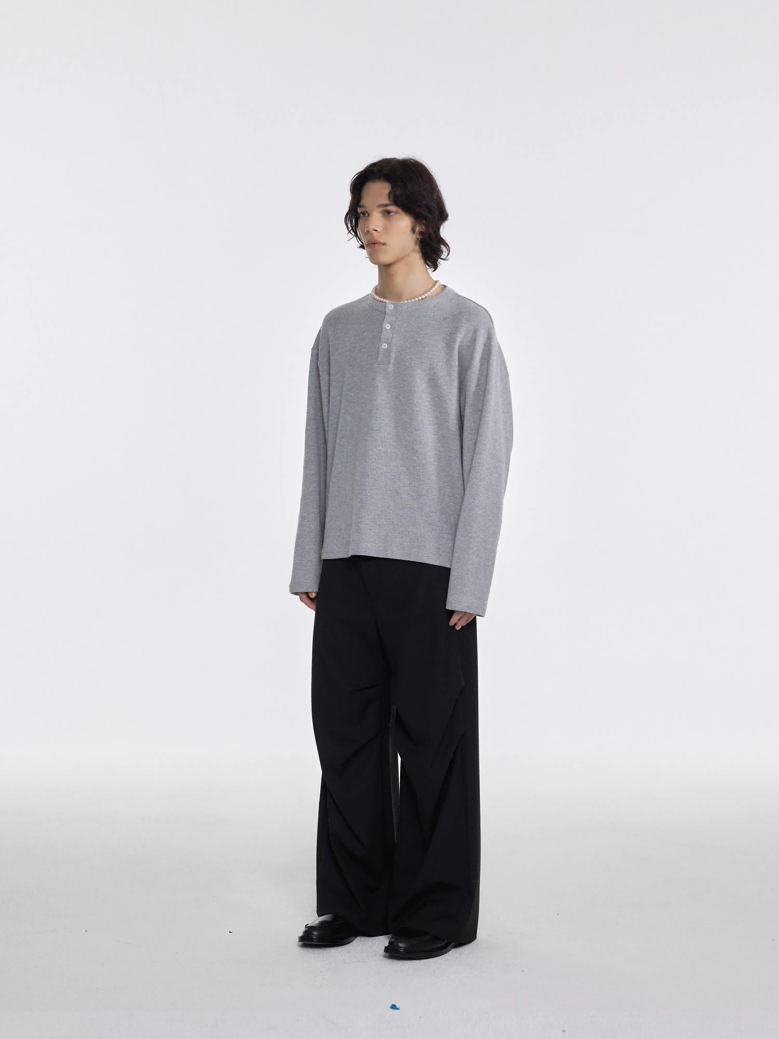 Draped Straight Loose Casual Pants