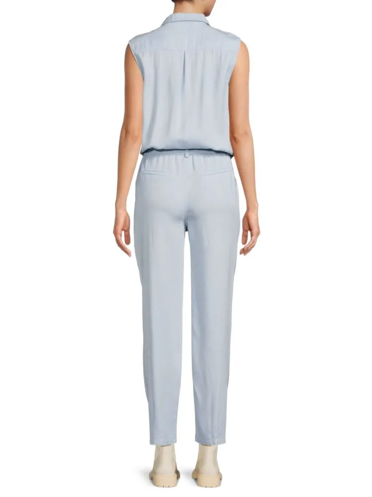 Etienne Marcel Slim Cargo Jumpsuit with Belt, Military