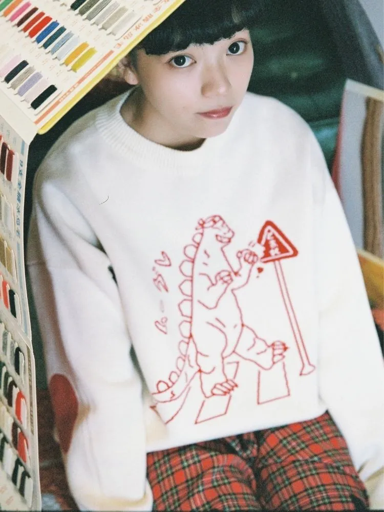 Godzilla knitted sweatshirt【s0000003624】