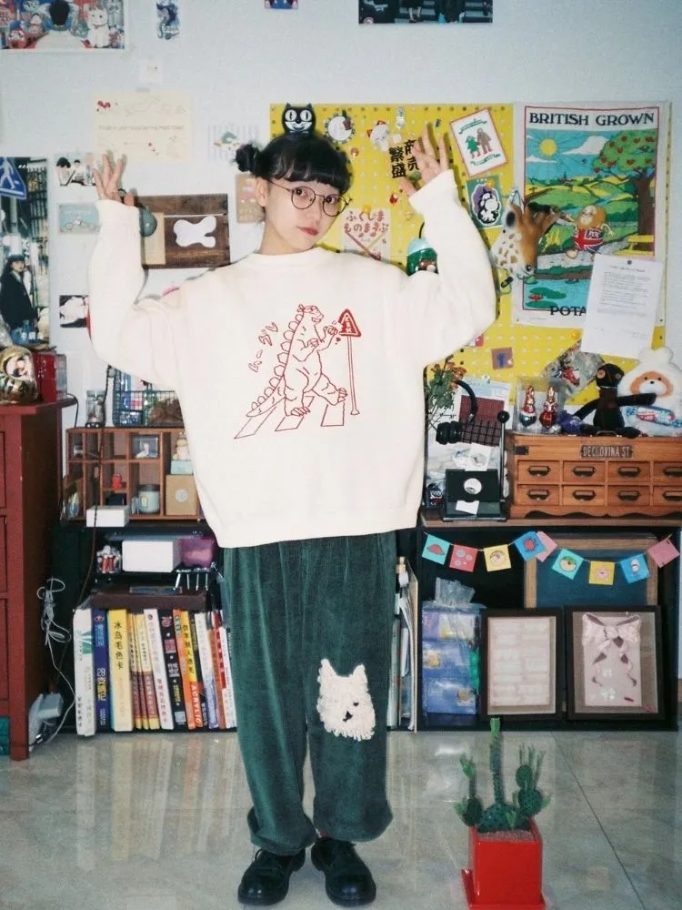 Godzilla knitted sweatshirt【s0000003624】
