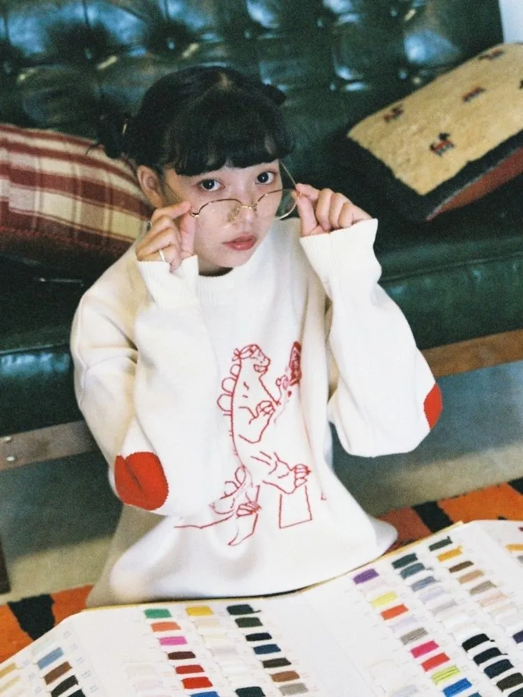 Godzilla knitted sweatshirt【s0000003624】