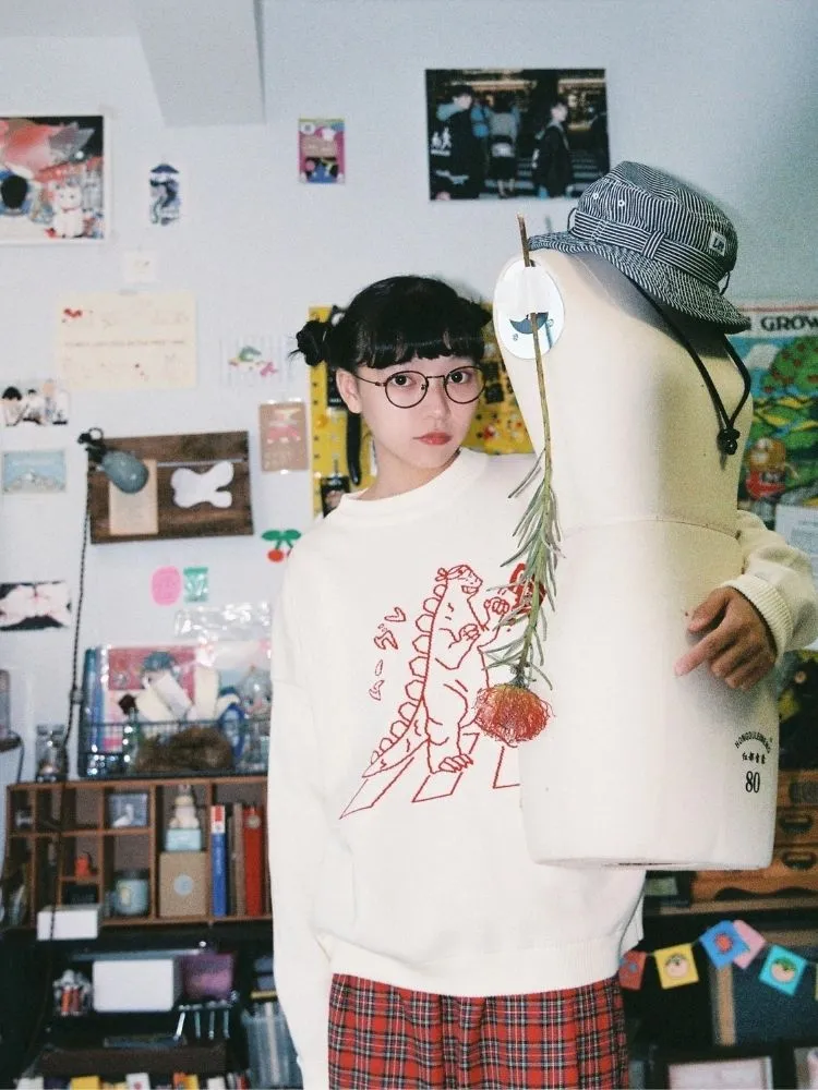 Godzilla knitted sweatshirt【s0000003624】