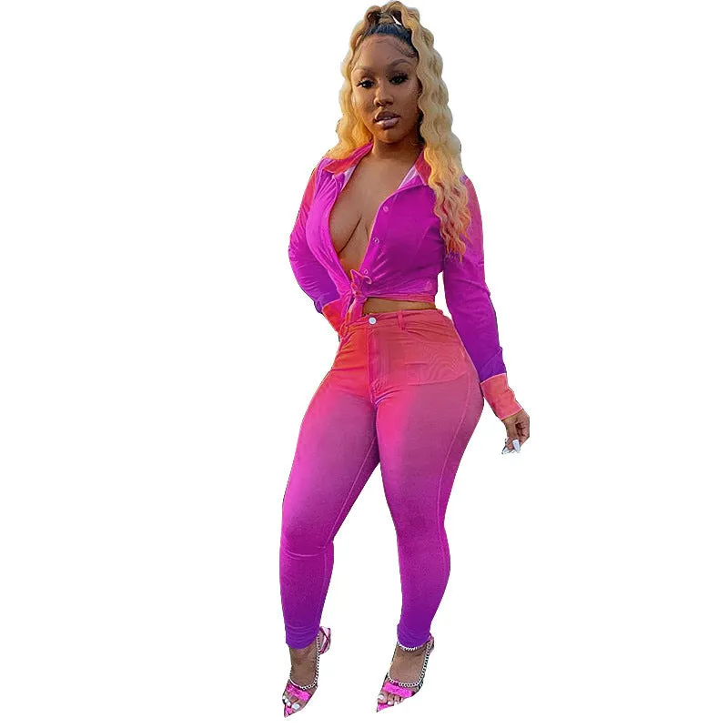 Gradient blend suit