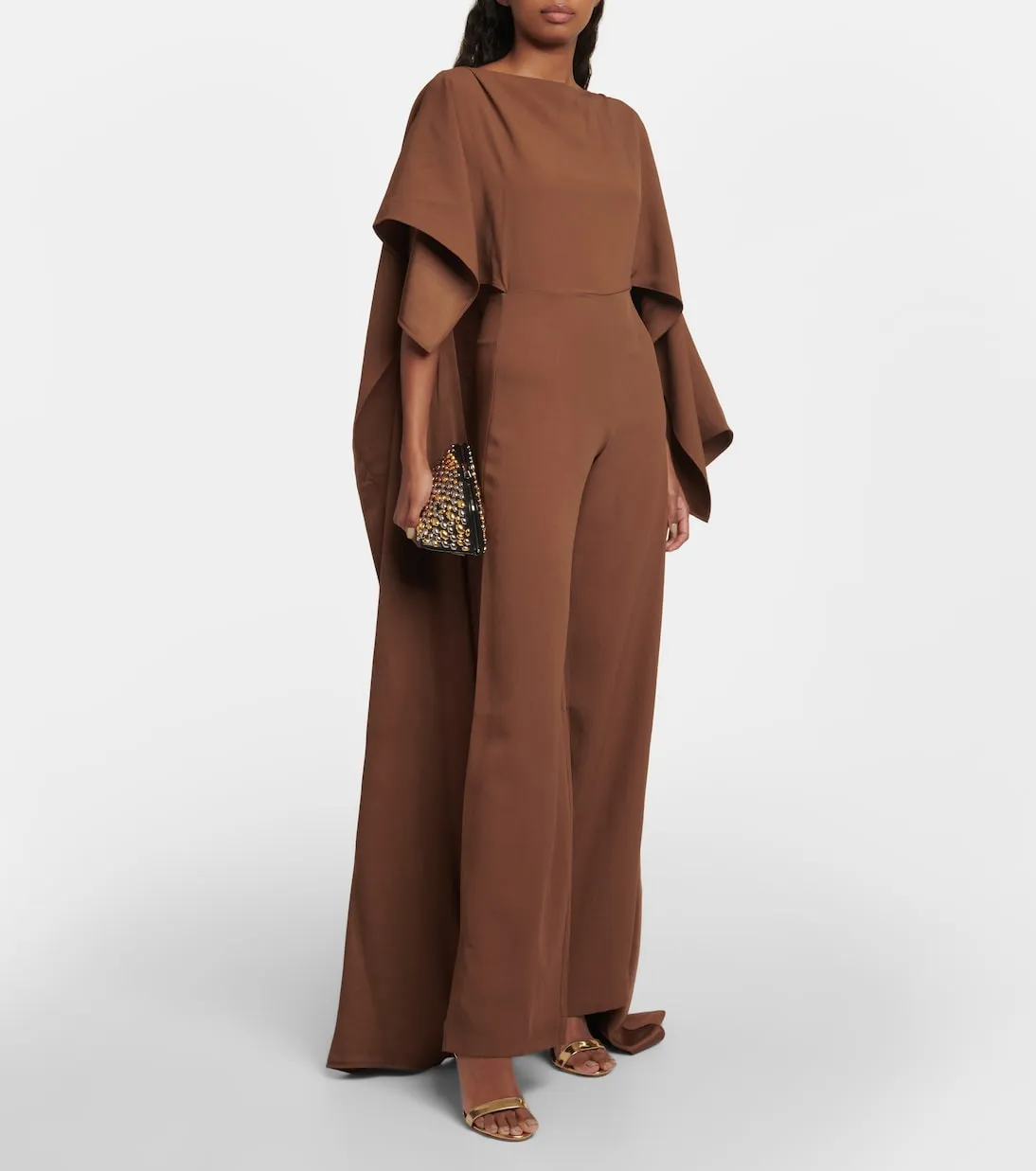 Jerry wide-leg overalls with draping Taller Marmo, brown