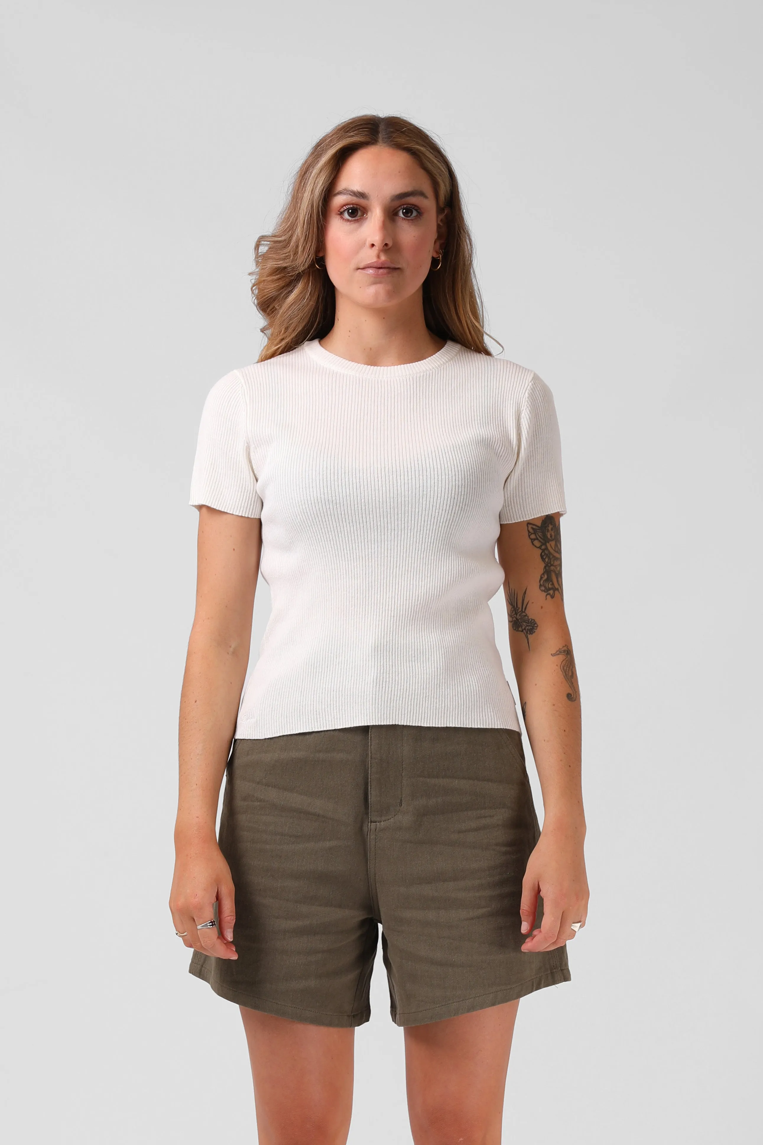 Knitted SS Top - Off White