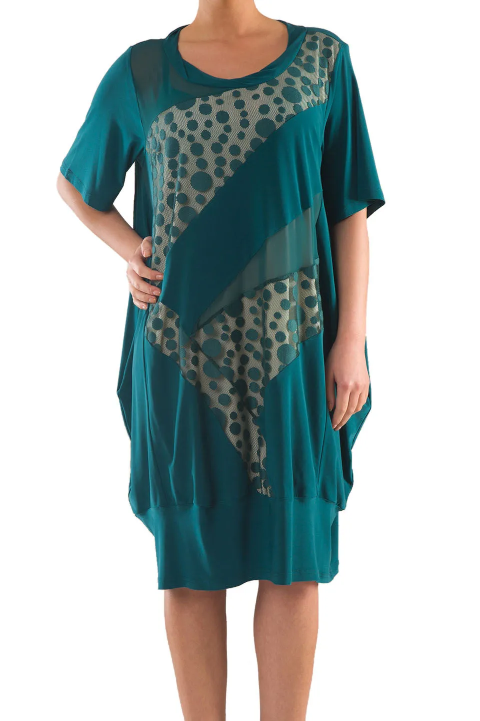 La Mouette Women's Plus Size Tulip Dress with Polka Dot