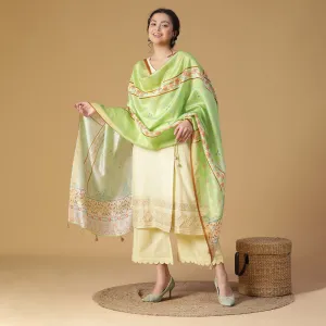 Lemon Woven Design Unstitched Suit Co-ords Set