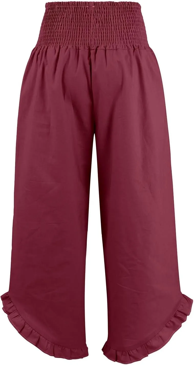 Linen Pants Women Summer Boho Wide Leg High Waist Lounge Palazzo Pant 2025 Casual Beach Vacation Outfits