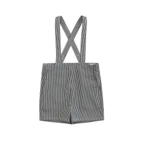 Little Parni Black And White Stripe Baby Overalls (K405)