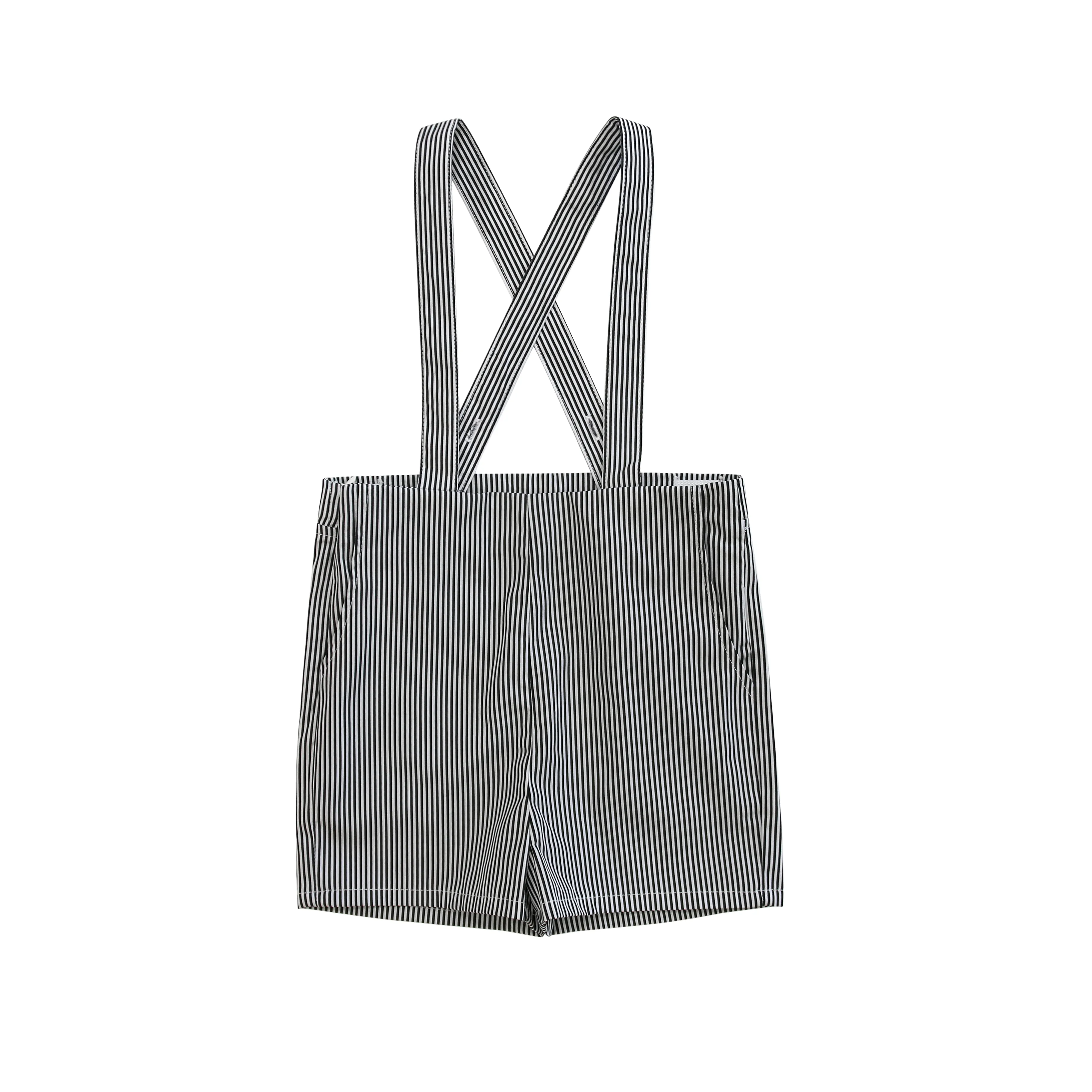 Little Parni Black And White Stripe Baby Overalls (K405)