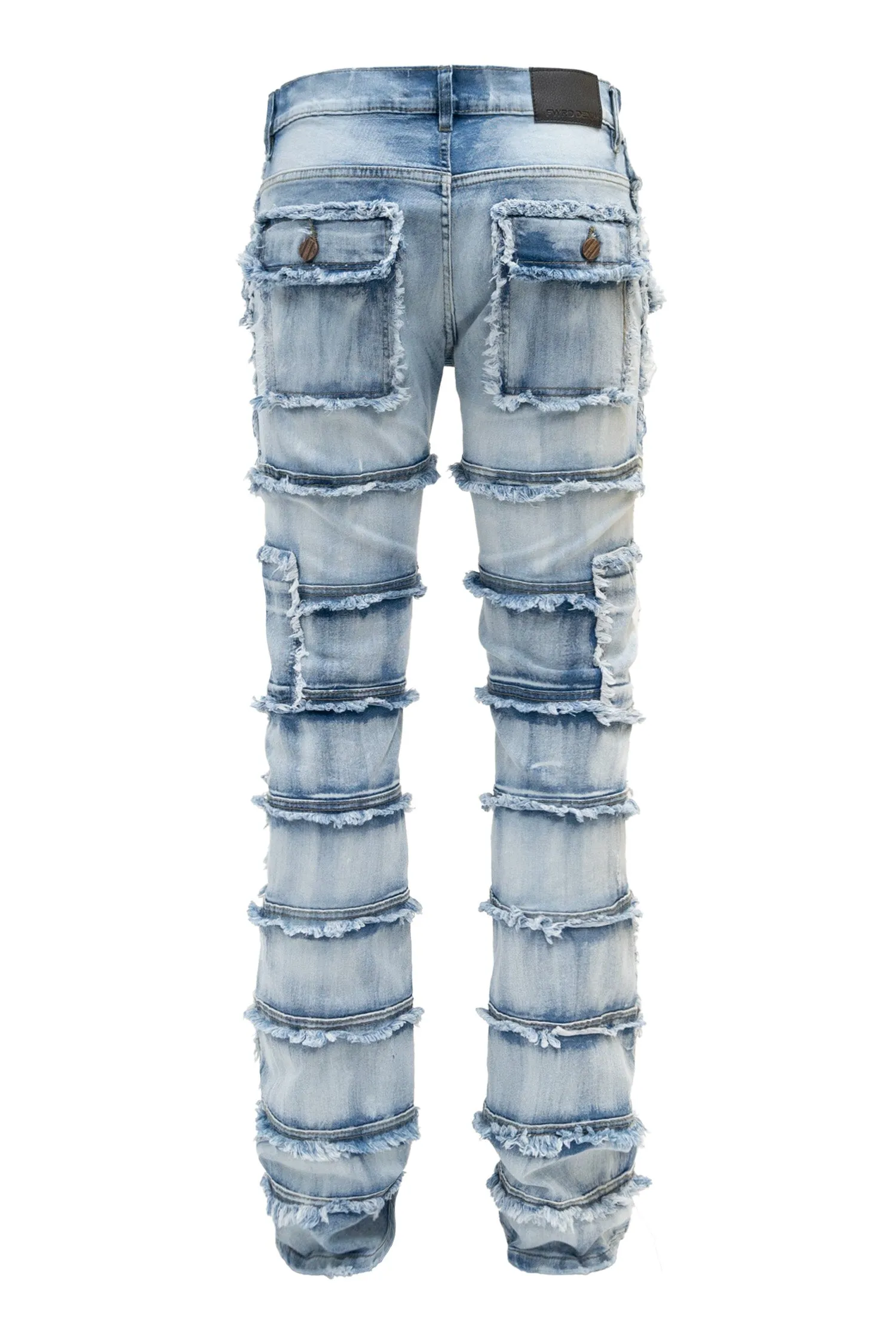 Men's Patchwork True Stacked Denim Jeans