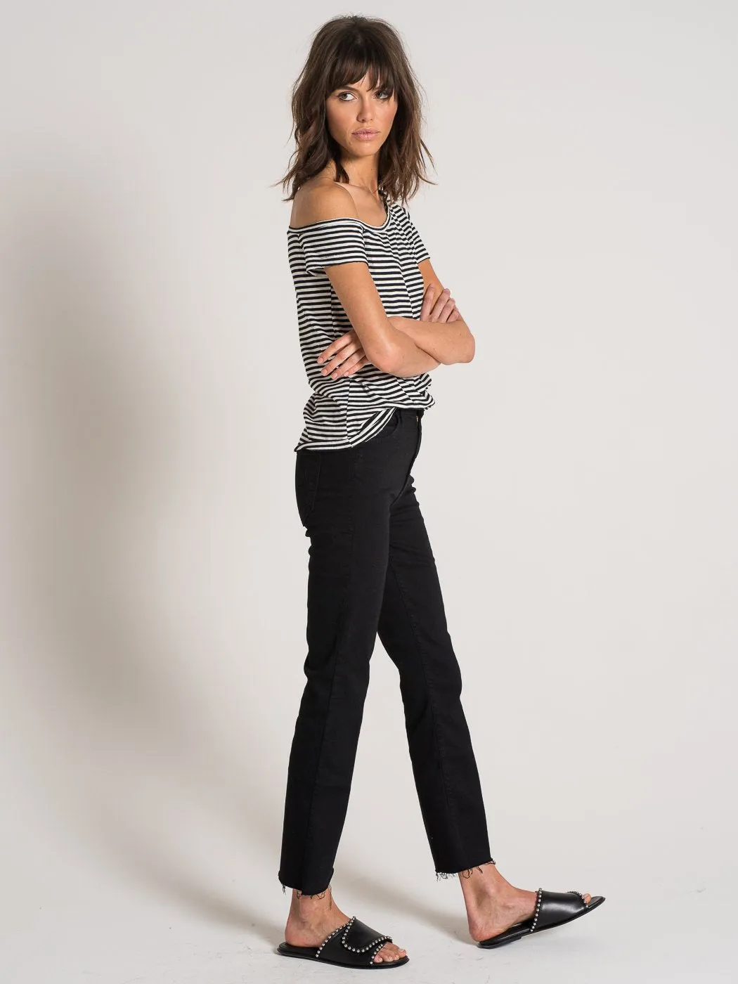 n:Philanthropy - Dorado Tee in Black White Stripe