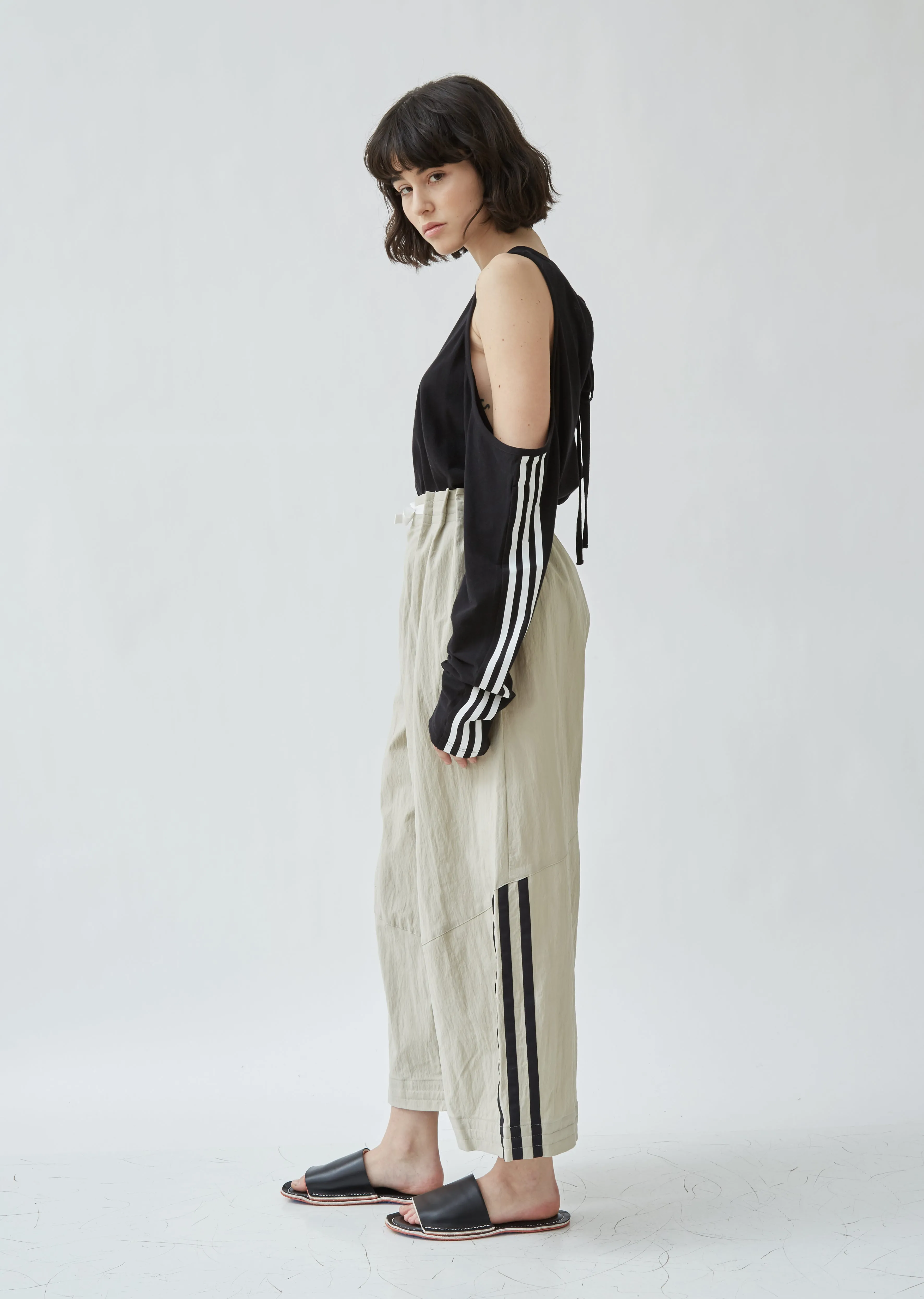 Nylon Twill Wide Pant