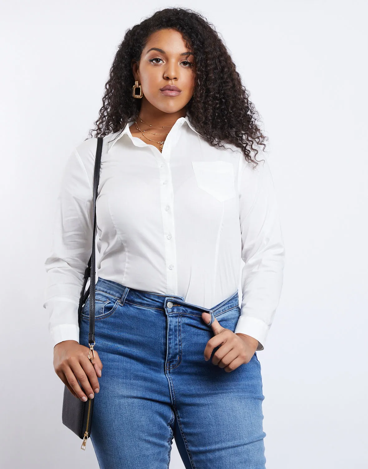 Plus Size Button Down Blouse