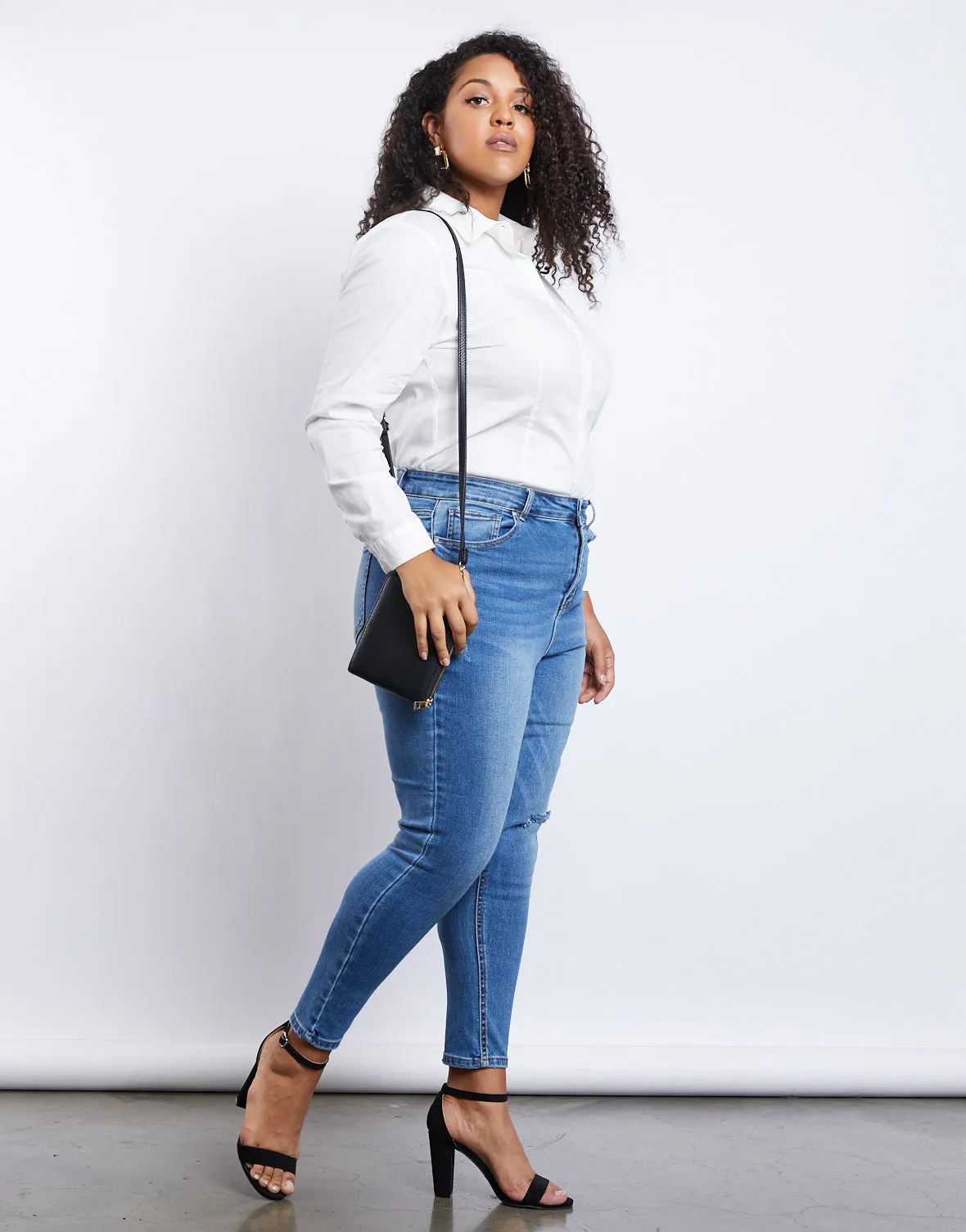 Plus Size Button Down Blouse