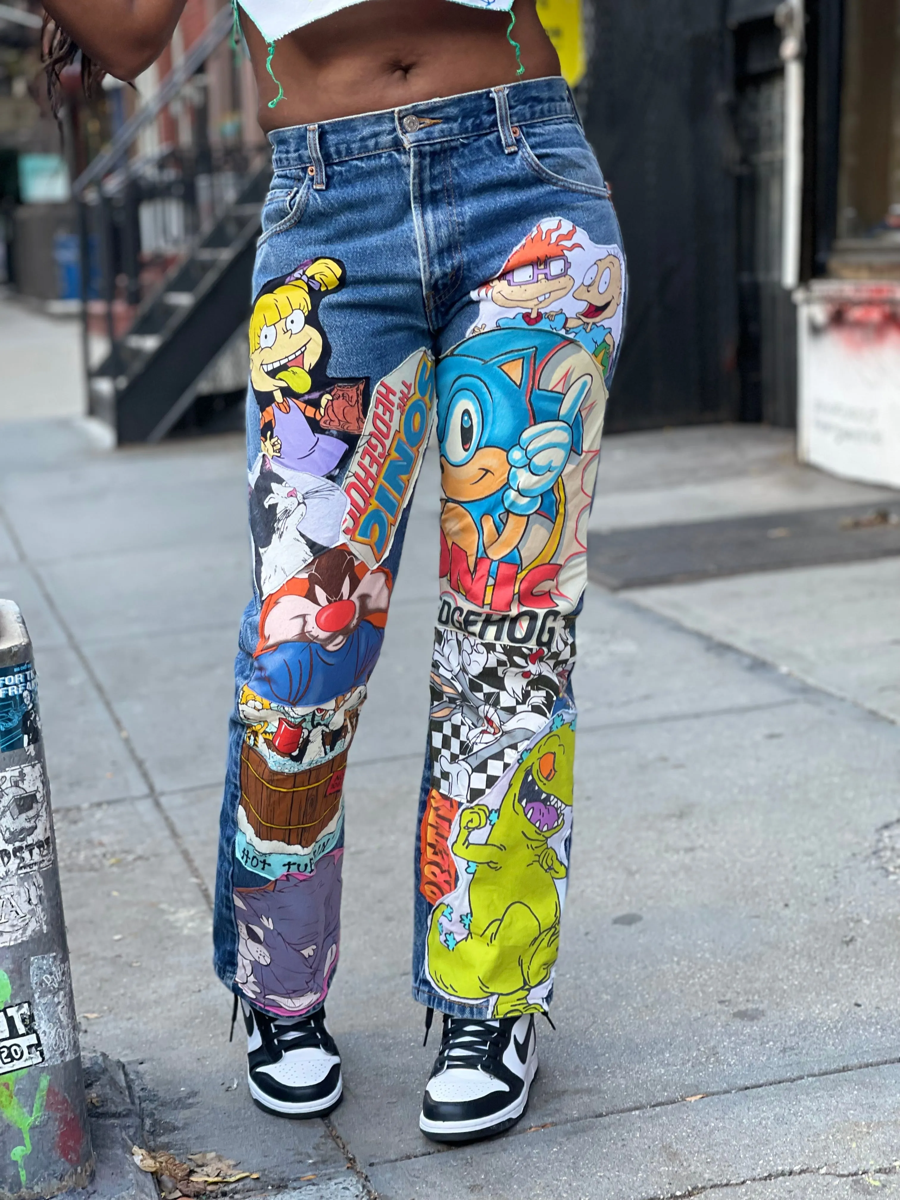 Reworked Patchwork Vintage Jeans