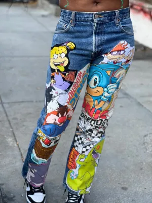 Reworked Patchwork Vintage Jeans