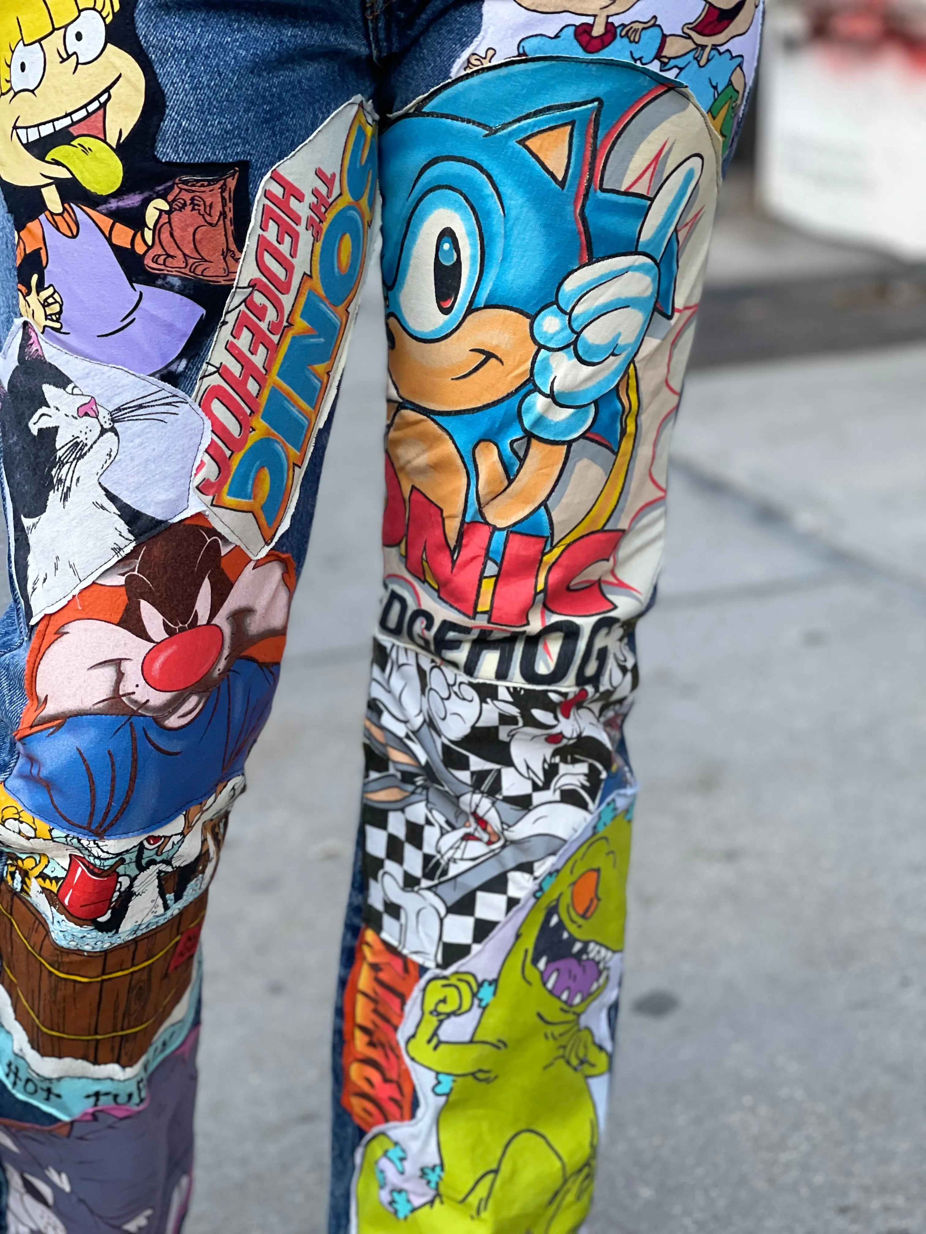 Reworked Patchwork Vintage Jeans